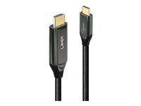 Lindy - Câble adaptateur - 24 pin USB-C mâle pour HDMI mâle - 2 m - blindé - noir - rond, support 8K60Hz (7680 x 4320)
