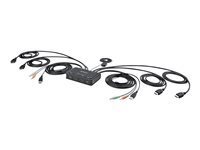 StarTech.com 2-Port Dual-Monitor Hdmi Cable Kvm Switch, 4K 60Hz, Compact Kvm With 5Ft/1.5M Usb-A/Hdmi/Audio Integrated Cables, Bus Powered Remote Push Button/Hotkey Switching (C2-Dh46-Ua2-Cbl-Kvm) Commutateur Ecran-Clavier-Souris/Audio/Usb Compact Taille - Image 1