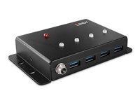 Lindy - concentrateur (hub) - boîtier metallique - 4 ports