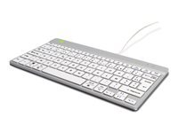 R-Go Compact Break - clavier - avec indicateur de rupture integre - AZERTY - Francais - blanc Peripherique d'entree
