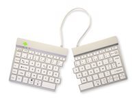 R-Go Clavier Ergonomique Split break - clavier - avec indicateur de rupture integre - AZERTY - Francais - blanc Peripherique d'entree