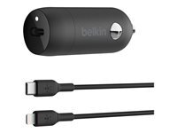Belkin Chargeur de voiture 1 port USB C sur prise allume cigare avec câble USB C - vue 2
