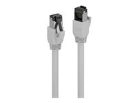 Lindy - Cordon de raccordement - RJ-45 (M) pour RJ-45 (M) - 30 cm - 7.5 mm - S/FTP, PiMF - CAT 8.1 - sans halogène, sans crochet - gris