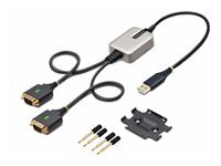 Startech.com Gris Adaptateur Usb Vers Série De 2 Ports De 60Cm, Vis/Écrous Db9 Interchangeables, Com Rétention, Câble Convertisseur Usb-A Vers Db9 Rs232, Ftdi, Protection Esd Niveau 4, Windows/Macos/Chromeos/Linux - Neuf - Image 3