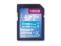 Integral UltimaPro X2 - Carte mémoire flash - 128 Go - Video Class V90 / UHS-II U3 / Class10 - microSDXC UHS-II