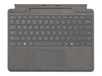 Microsoft Surface Pro Keyboard for Business - clavier - avec rangement pour stylos - avec accelerometre, pave tactile, Surface Slim Pen storage and charging tray - AZERTY - Francais - platine - avec Slim Pen Peripherique d'entree
