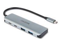 DICOTA - concentrateur (hub) - 10 Gbps, USB C 4-en-1, haut debit - 4 ports