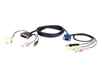 ATEN 2L-7DX2U - cable clavier/video/souris/audio - 1.8 m