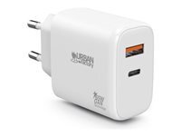Urban Factory Chargeur secteur GaN 65W USB-C 45W + USB-A 18W avec câble Blanc - vue 5