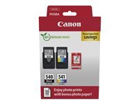 Canon PG-540/CL-541 Photo Paper Value Pack - pack de 2 - noir, couleur (cyan, magenta, jaune) - original - jeu de papier / cartouche d'encre