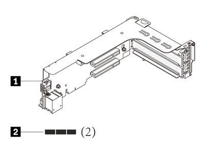 Lenovo ThinkSystem 2U x16/x8/x8 PCIe G4 Riser 1/2 Kit - carte fille