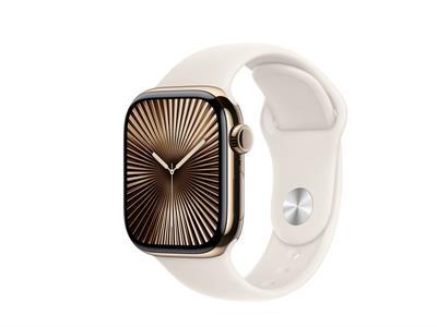Apple Watch Series 10 (GPS + Cellular) - titane dor - montre intelligente avec bande sport - droit - 64 Go