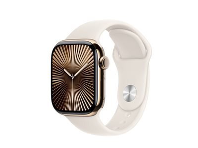 Apple Watch Series 10 (GPS + Cellular) - titane dor - montre intelligente avec bande sport - droit - 64 Go