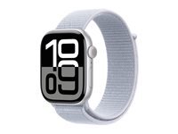 Apple Watch Series 10 (GPS) - aluminium argent - montre intelligente avec boucle sport - nuage bleu - 64 Go