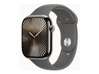 Apple Watch Series 10 (GPS + Cellular) - titanium naturel - montre intelligente avec bande sport - gris acier - 64 Go