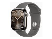 Apple Watch Series 10 (GPS + Cellular) - titanium naturel - montre intelligente avec bande sport - gris acier - 64 Go
