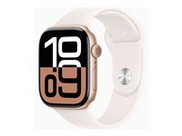 Apple Watch Series 10 (GPS + Cellular) - aluminium rose or - montre intelligente avec bande sport - blush lger - 64 Go