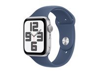 Apple Watch SE (GPS) 2e gnration - aluminium argent - montre intelligente avec bande sport - denim - 32 Go