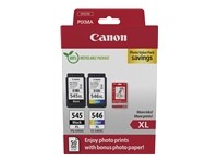 Canon PG-545XL/CL-546XL Photo Paper Value Pack - pack de 2 -  rendement lev - noir, couleur (cyan, magenta, jaune) - original - jeu de papier / cartouche d'encre