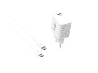 Jaym Pack Chargeur Apple / Samsung / Google Compact Et Rapide *Gan* Usb-C 30W Pd Et Pps + Cable Usb-C Vers Type-C 2M Blancs - Image 3