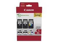 Canon 540L x2/CL-541XL Multipack - pack de 3 - a rendement eleve - noir, couleur (cyan, magenta, jaune) - original - cartouche d'encre