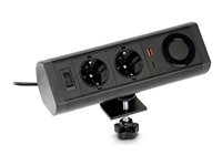 Urban Factory POWEE Desk - Coupe-circuit - USB-C, USB-A, chargeur sans fil - 100-250 V - 2200 Watt - entrée: Type F/E - connecteurs de sortie: 2 - 1.35 m cordon