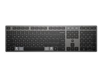 HP 725 - clavier - multi-appareils, rechargeable, aliment par SuperCapacitor full size - Franais - noir tombe de nuit Priphrique d'entre