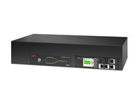 APC NetShelter Commutateur de transfert automatique rack montable AC 207 253 V 7400 VA monophasé Ethernet 101001000 USB connecteurs de sortie : 18 2U 2.44 cordon