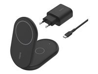 Belkin BOOST CHARGE 2-in-1 support de chargement sans fil - magntique, pliable, avec Qi2 - + adaptateur secteur - 15 Watt