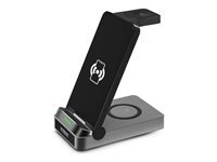 Urban Factory Chargeur 3 en 1 - Powee Pro - 22 5 W - Noir - Fonction stand