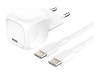 Belkin BOOST CHARGE adaptateur secteur - compact - 24 pin USB-C - 20 Watt - avec cble USB-C (1 m)