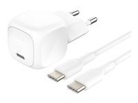 Belkin BOOST CHARGE adaptateur secteur - compact - 24 pin USB-C - 20 Watt - avec cble USB-C (1 m)