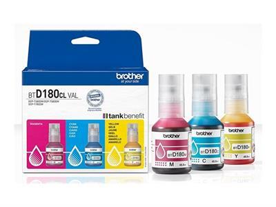 Brother BTD180CL Multipack - pack de 3 - jaune, cyan, magenta - original - recharge d\'encre