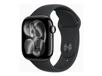 Apple Watch Series 11 (GPS) - aluminium noir jais - montre intelligente avec bande sport - noir - 64 Go