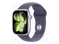 Apple Watch Series 11 (GPS) - aluminium argent - montre intelligente avec bande sport - brouillard violet - 64 Go