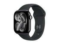 Apple Watch Series 11 (GPS + Cellular) - aluminium noir jais - montre intelligente avec bande sport - noir - 64 Go