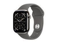 Apple Watch Series 11 (GPS + Cellular) - titanium naturel - montre intelligente avec bande sport - gris acier - 64 Go