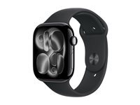 Apple Watch Series 11 (GPS + Cellular) - aluminium noir jais - montre intelligente avec bande sport - noir - 64 Go