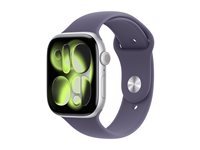 Apple Watch Series 11 (GPS + Cellular) - aluminium argente - montre intelligente avec bande sport - brouillard violet - 64 Go