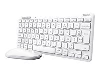 Trust Lyra - ensemble clavier et souris - multi-appareil compact - AZERTY - Francais - blanc Peripherique d'entree