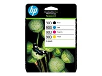 Pack De 4 Cartouches D'encre Hp 903 + Cyan + + Jaune Authentiques Hp