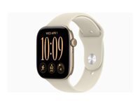 Apple Watch Series 12 (GPS) - aluminium dore clair - montre intelligente avec bande sport - sable - 64 Go