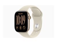Apple Watch Series 12 (GPS + Cellular) - aluminium dore clair - montre intelligente avec bande sport - sable - 64 Go