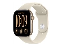 Apple Watch Series 12 (GPS + Cellular) - aluminium dore clair - montre intelligente avec bande sport - sable - 64 Go