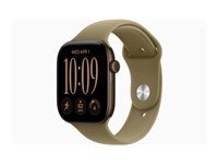 Apple Watch Series 12 (GPS + Cellular) - aluminium bronze fonce - montre intelligente avec bande sport - olive - 64 Go