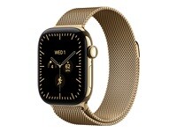 Apple Watch Series 12 (GPS + Cellular) - titane or rayonnant - montre intelligente avec boucle milanaise - radiant gold - 64 Go