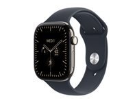 Apple Watch Series 12 (GPS + Cellular) - titanium naturel - montre intelligente avec bande sport - bleu marin - 64 Go