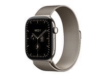 Apple Watch Series 12 (GPS + Cellular) - titanium naturel - montre intelligente avec boucle milanaise - naturel - 64 Go