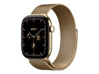 Apple Watch Series 12 (GPS + Cellular) - titane or rayonnant - montre intelligente avec boucle milanaise - radiant gold - 64 Go