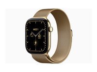 Apple Watch Series 12 (GPS + Cellular) - titane or rayonnant - montre intelligente avec boucle milanaise - radiant gold - 64 Go